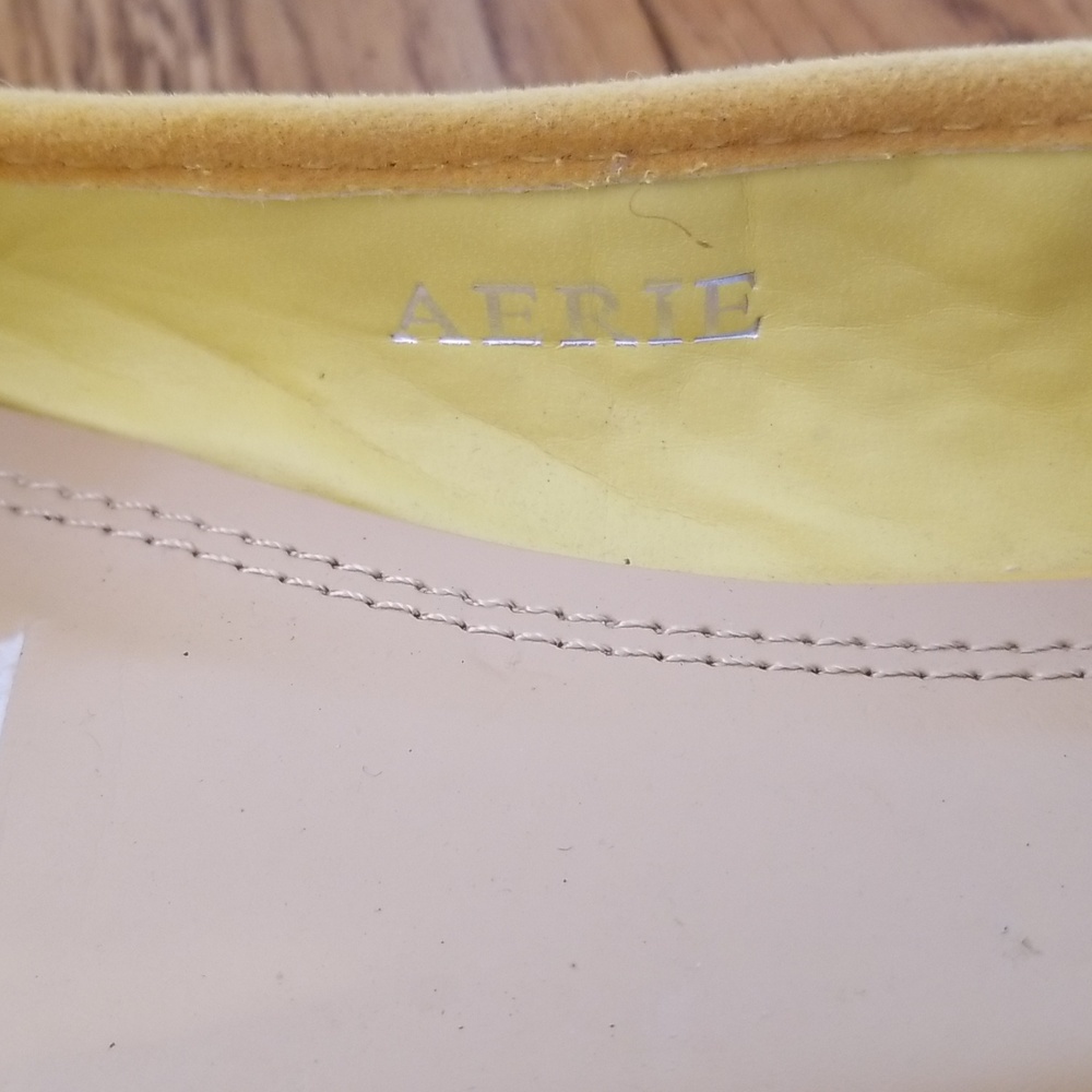 Aerie CG Shoes womens yellow & gold basket weave flat shoe size 8.5 - Picture 6 of 8